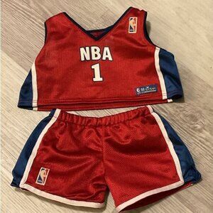 Build A Bear NBA Basketball Jersey and Shorts Outfit Set Red Blue Clothing BABW